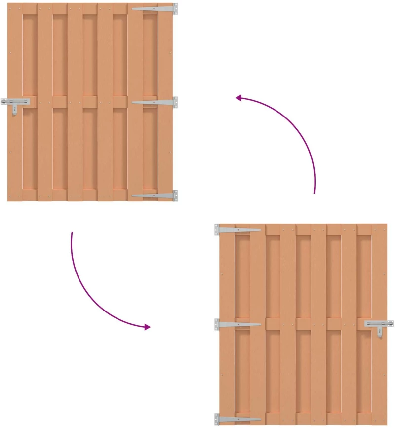 vidaXL Πύλη Κήπου 100 x 112 cm WPC και Αλουμίνιο Καφέ