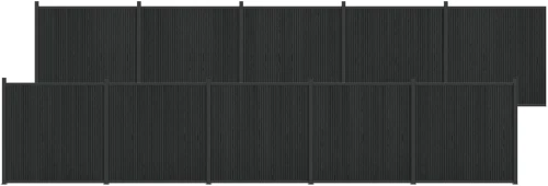 vidaXL Πάνελ Φράχτη 10 pcs WPC και Αλουμίνιο Μαύρο