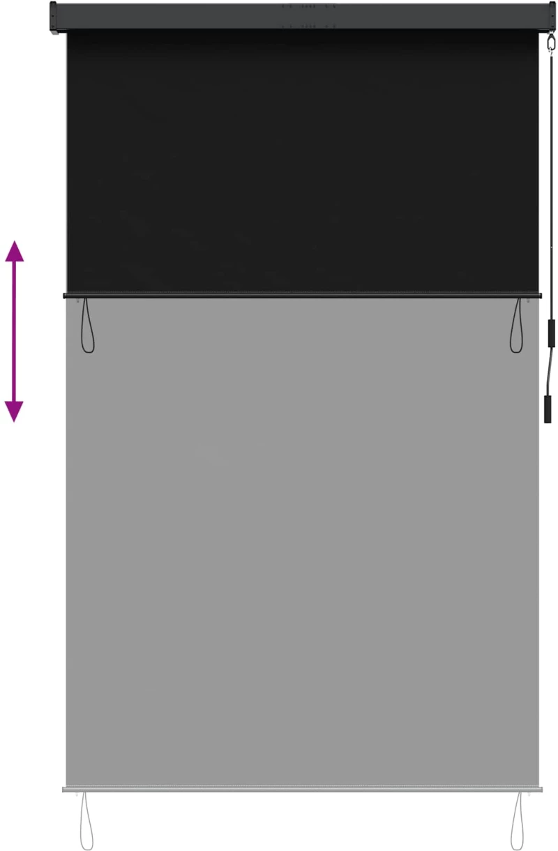 vidaXL Ρόλερ Μαύρο 140 x 250 cm Ύφασμα και Αλουμίνιο