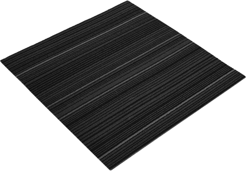vidaXL Πλακάκι Χαλιού Ριγέ Σκούρο Γκρι 50 x 50 cm 36 pcs