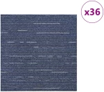 vidaXL Πλακάκι Χαλιού Ραβδωτό Μπλε 50 x 50 cm 36 pcs