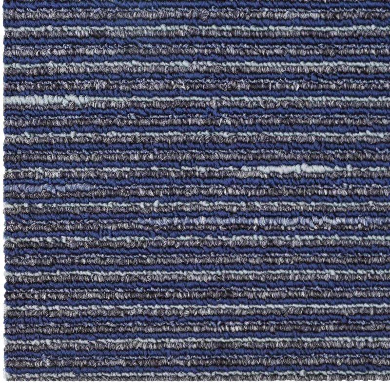 vidaXL Πλακάκι Χαλιού Ραβδωτό Μπλε 50 x 50 cm 36 pcs