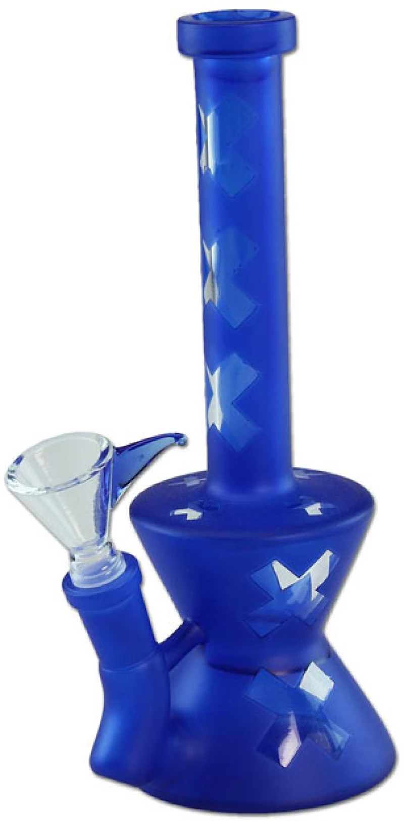 Γυάλινο Bong Blue Matt Cross 21cm