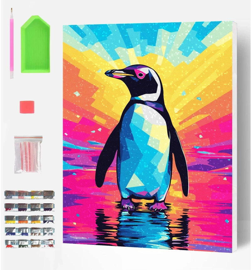 Splat Planet Σετ Diamond Painting "Penguin" σε Καμβά με Τελάρο 30x40cm