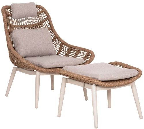 Πολυθρόνα Με Υποπόδιο Lounge Remvazzo HM6561.02 90x85x96cm Beige-Natural