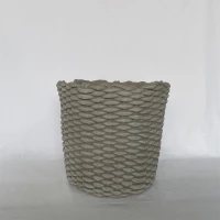 Supergreens Γλάστρα Τσιμεντένια Κυλινδρική "WeaveStone" Γκρι 34x34x31.5 εκ.