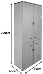 Ντουλάπα γραφείου Armadi pakoworld sonoma-λευκό 80x40x200εκ