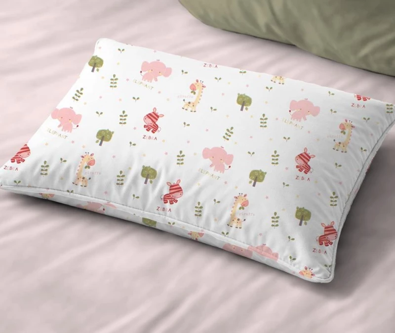 Μαξιλαροθήκη Παιδική 50x70 Happy Safari 712 White-Pink Dimcol