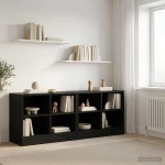 vidaXL Ντουλάπι κρεβατιού με ράφι 2 pcs Μαύρη Δρυς 66 x 33 x 48 εκ.