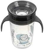 Εκπαιδευτικό Ποτηράκι 360° 240 ml με Χερούλια Black