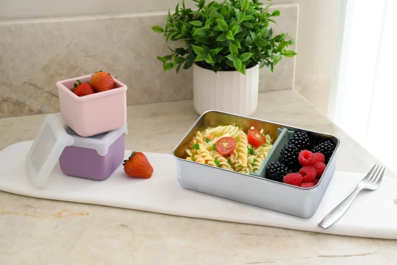Melii – Stainless Steel Bento 2 θέσεων 740ml Μπλε