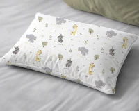 Μαξιλαροθήκη Παιδική 50x70 Happy Safari 713 White-Grey Dimcol