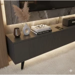 Stewehome Μοντέρνο έπιπλο τηλεόρασης με πόρτα από Συνθετικό ξύλο 180x30x41 cm
