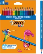 BIC σετ χρωματιστές ξυλομπογιές Kids Tropicolors  εξάγωνες  18τμχ