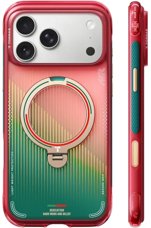 Θήκη iPhone 17 Pro Torras Ostand Q3 Air World Cup Limited MagSafe Portugal Red / Green