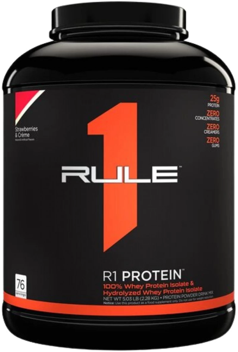Rule1 R1 Protein | 100% Whey Isolate & Whey Hydrolysate [2196-2280 Γραμμάρια] Φράουλα