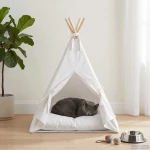 Teepee για κατοικίδια με μαξιλάρι Λευκό 40 x 40 x 50 cm |42020252
