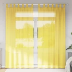 Κουρτίνες Voile με Θηλιές 2 τεμ. Κίτρινες 140x245 εκ. |4102319