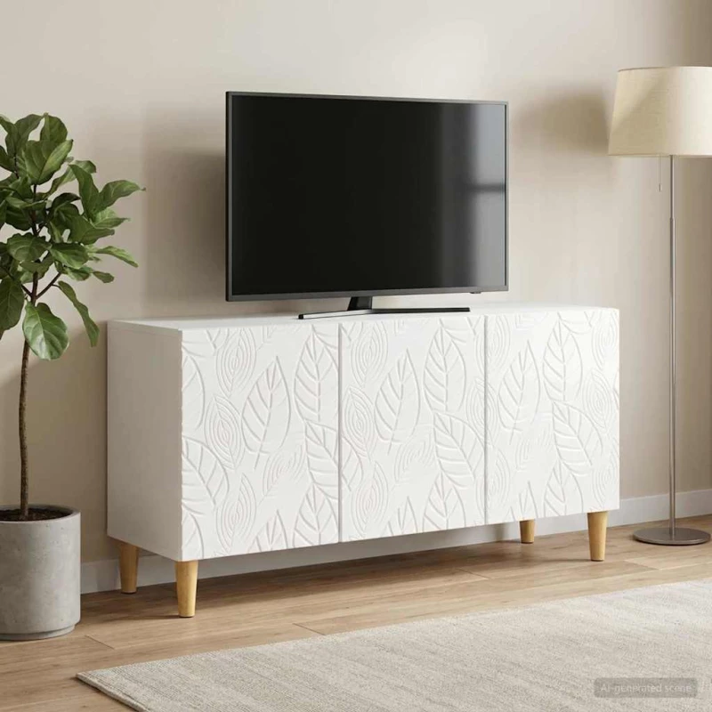 Ντουλάπι TV 99 x 34,5 x 50 εκ. Γυαλιστερό Λευκό |895179