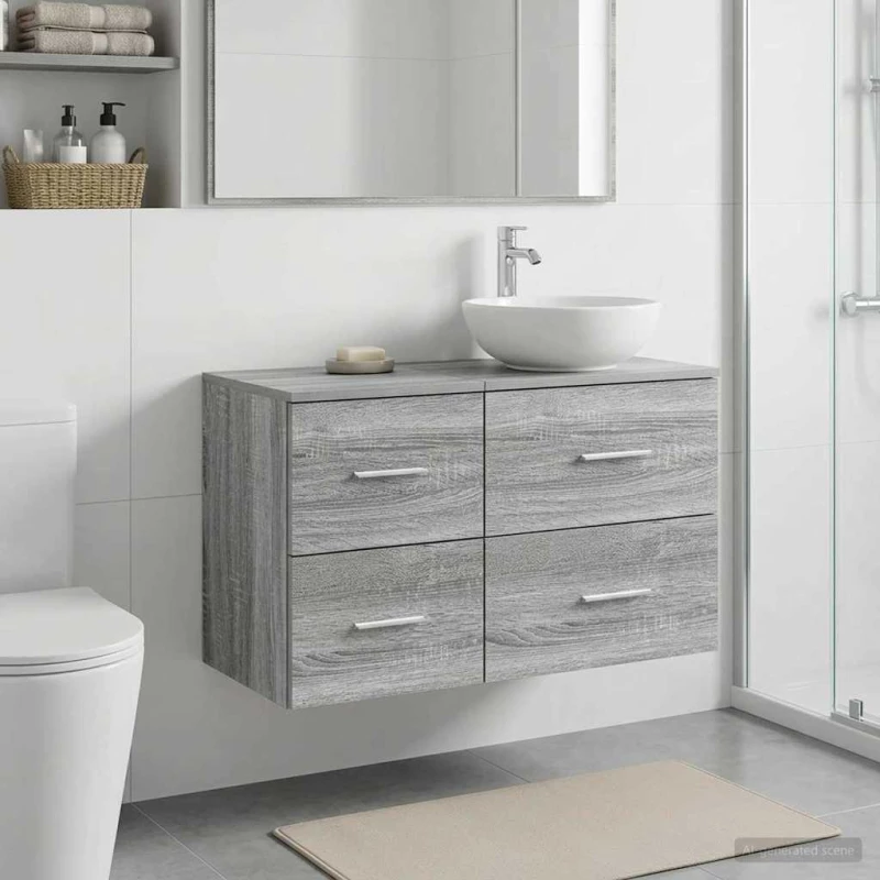 Ντουλάπι Μπάνιου Ενδιάμεσο Γκρι Sonoma 30 x 35 x 50 εκ. |890363