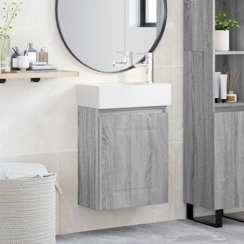 Μονάδα μπάνιου με βρύση Γκρι Sonoma 45,5 x 22,5 x 84 εκ |889477