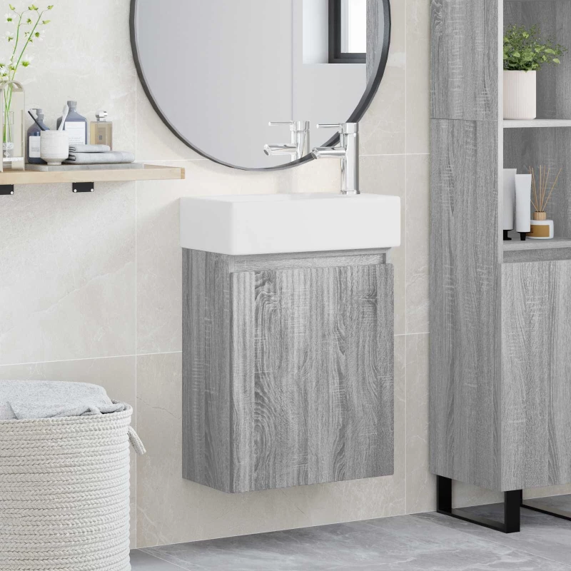 Μονάδα μπάνιου με βρύση Γκρι Sonoma 45,5 x 22,5 x 84 εκ |889457