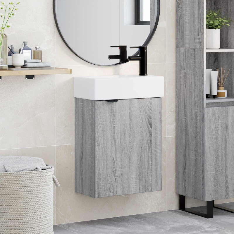 Μονάδα μπάνιου με βρύση Γκρι Sonoma 45,5 x 22,5 x 84 εκ |889438