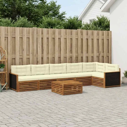 Σειρά Καναπέ Εξωτερικού 7 pcs Φυσικό και Κρέμα 79 x 79 x 37 εκ |3383433