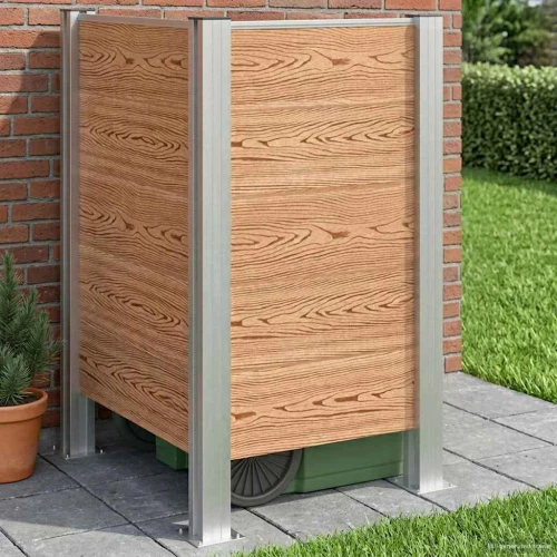Φράχτης Σκουπιδιών Καφέ 85 x 85 x 115 cm Αλουμίνιο και WPC |42039183