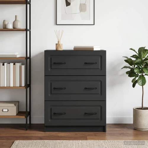 Ντουλάπι με Συρτάρια Μαύρο 66 x 34,5 x 87 εκ. |895756