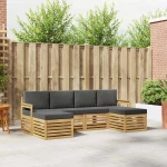Σετ Καναπέ 6 pcs Άσπρο και Ανθρακί 249 x 122,5 x 73 εκ |3392262