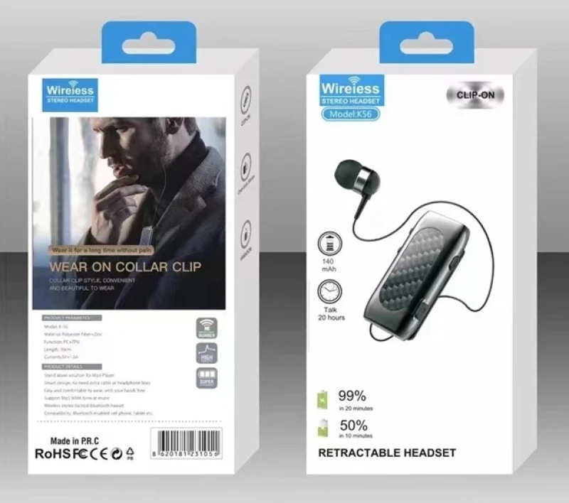 Ασύρματο ακουστικό Bluetooth - K56 - 231056 - Silver |231056_s