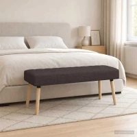 Πάγκος με Καναλεύματα Σκούρο Καφέ 110 x 40 x 46 cm Ύφασμα |42038491