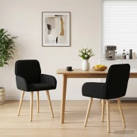 Καρέκλες φαγητού 2 pcs Ύφασμα Μαύρο 56,5 x 50 x 87,5 εκ. |42034287