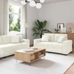 Σετ Καναπέ 3 pcs Κρεμ 221 x 80 x 80 εκ Βελούδο |3324647