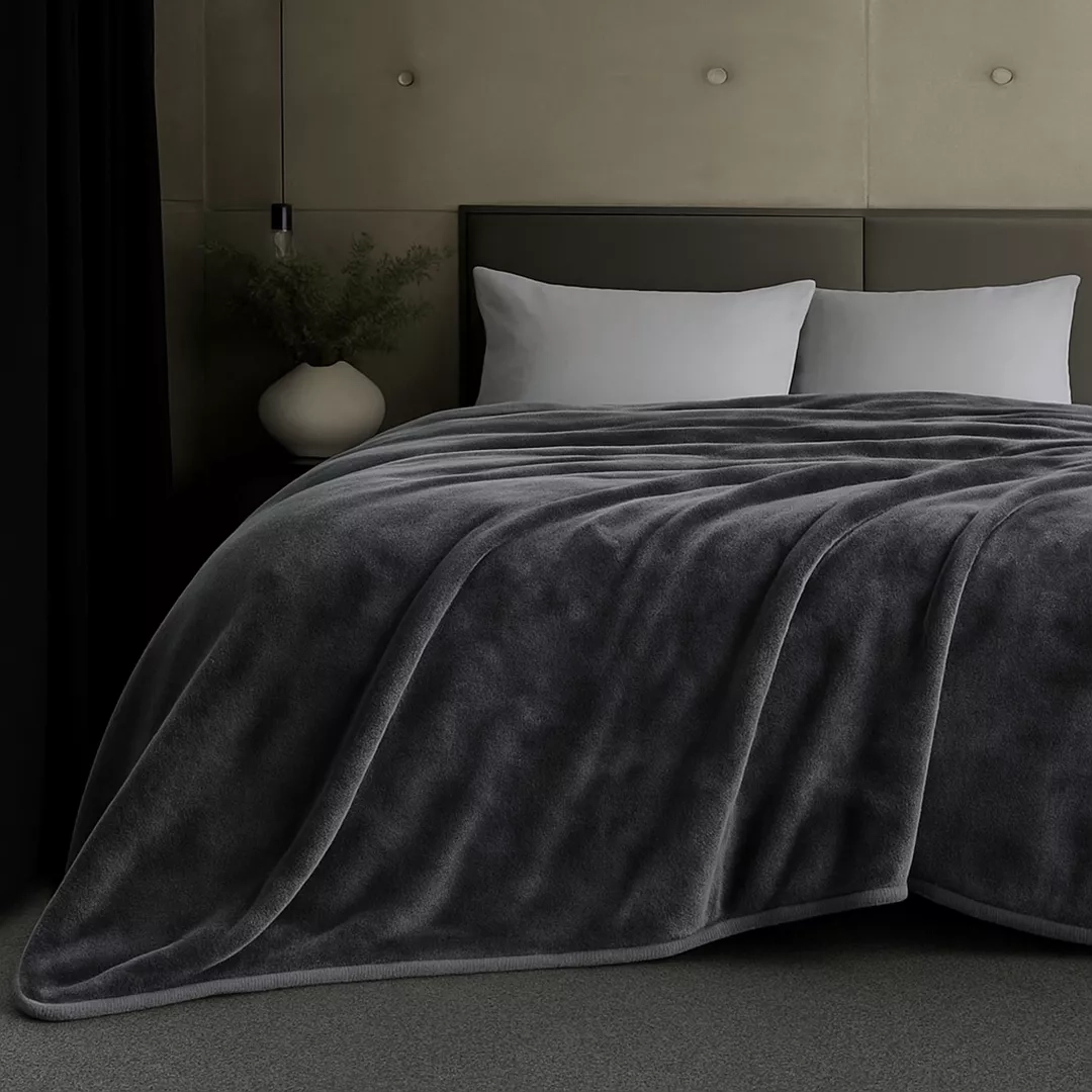 Κουβέρτα βελουτέ υπέρδιπλη Grey - 220x240