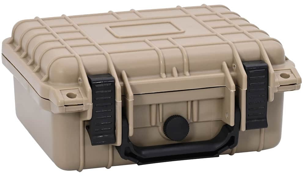 vidaXL Σκληρή βαλίτσα με αποθήκευση Άμμος 27 x 24,5 x 12,5 εκ.