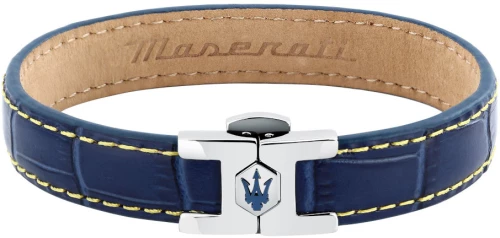MASERATI LEATHER JM2269LA02 Βραχιόλι Μπλε Δερμάτινο Με Λογότυπο
