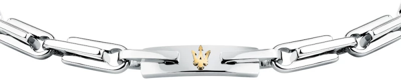 MASERATI ICONIC JM425AVD108 Βραχιόλι Ασημένιο Με Χρυσή Τρίαινα
