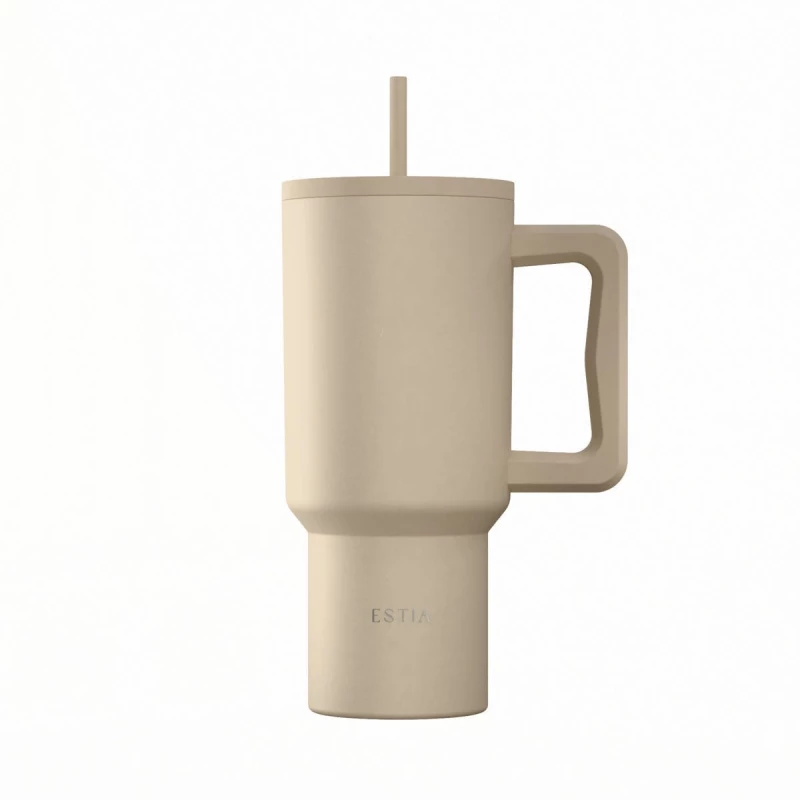 ESTIA ΘΕΡΜΟΣ STRAW TUMBLER XL SAVE THE AEGEAN 900ml DUNE