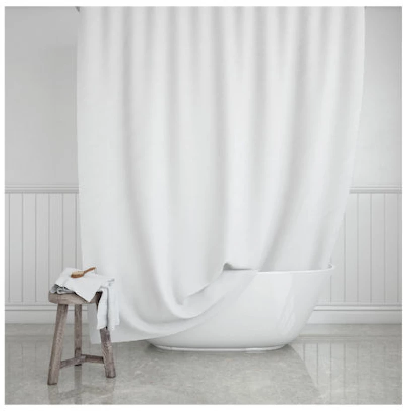 Estia Κουρτίνα Μπάνιου Υφασμάτινη 180x200 cm Λευκό 02-11291
