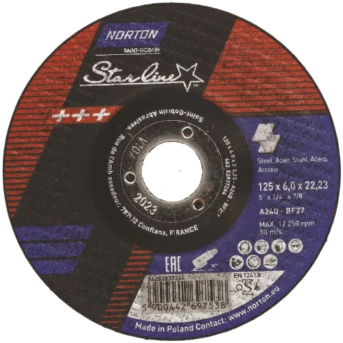 Δίσκος λειάνσεως 10τεμ. Starline No125x6,4x22,23mm