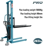 BORMANN Pro BWR5531 Περονοφόρο Χειροκίνητο Ανύψωσης 1Ton, Ύψος Ανύψωσης 3.0m
