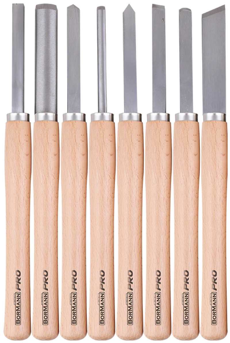 BORMANN Pro BHT7849 Σετ Σκαρπέλα με Ξύλινη Βάση (Ξυλογλυπτικής) 8 τμχ