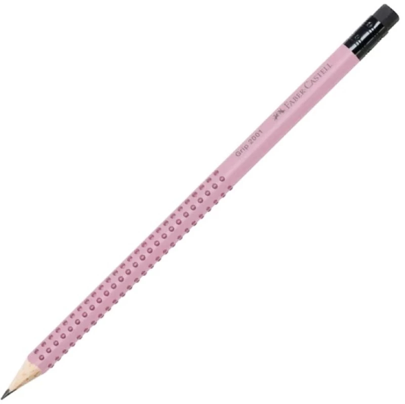 Μολύβι με γόμα Faber-Castell Grip 2001 HB ροζ