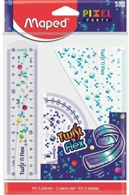 Σετ Γεωμετρικά Όργανα 4τμχ Maped pixel twist n flex 15cm