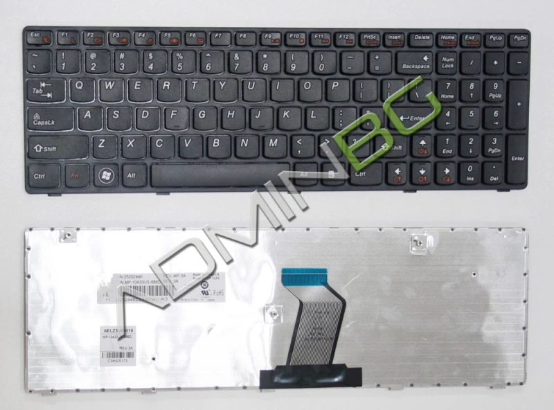 Πληκτρολόγιο Lenovo IdeaPad Z580 V580 G580, Μαύρο, US/UK