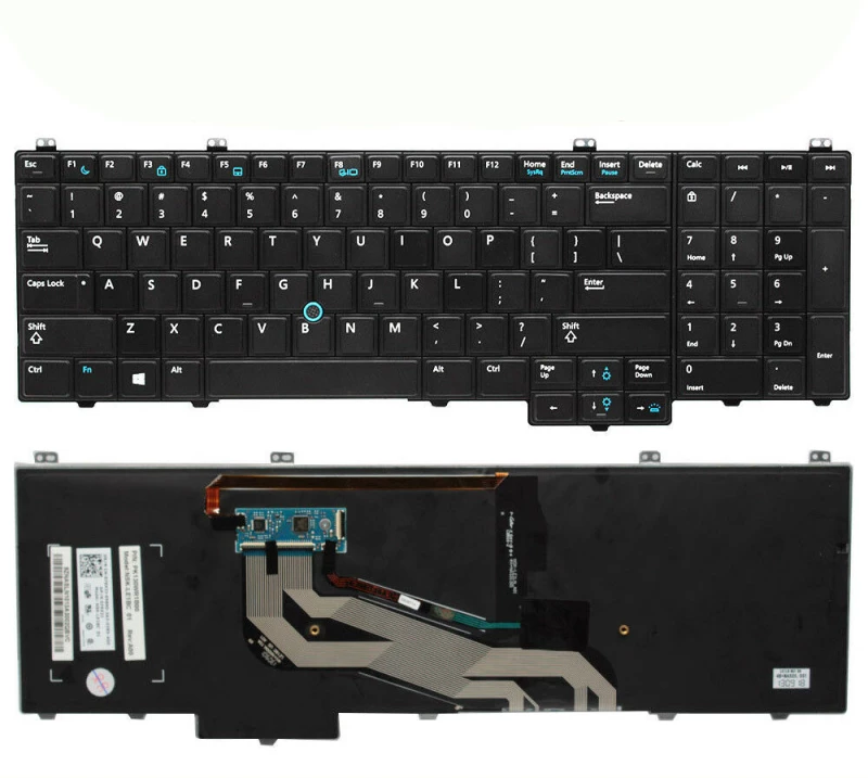 Πληκτρολόγιο Dell Latitude E5540, Μαύρο, με Pointing Stick με Backlit, US/UK ( +BG Print)