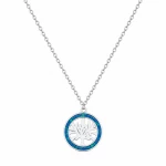 Γυναικείο Κολιέ Δέντρο Ζωής Στυλ Blue Opal σε Ασημί Χρώμα