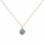 Γυναικείο Κολιέ Σπείρα Blue Opal σε Χρυσό Χρώμα